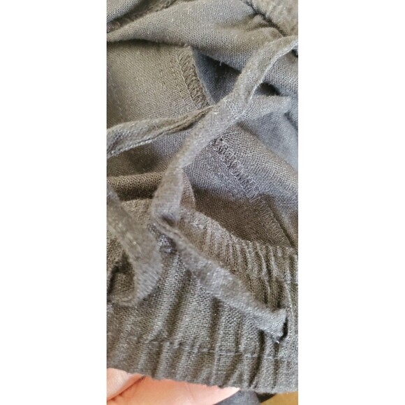 Old Navy Linen Pants High Rise Wide Leg Straight Comfort Waist Rayon Black Sz L - Picture 5 of 16